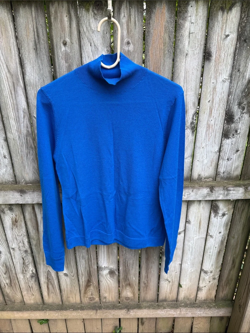 J. Crew Carolyn turtleneck sweater in merino wool CM709 Tidewater blue 12 14 L